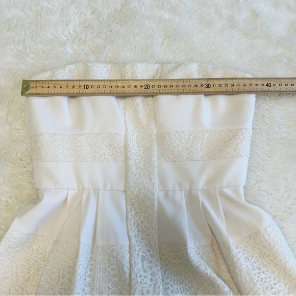 BCBGMaxAzria Dorothea Strapless Babydoll Mini Dress Fairy Whimsical Wedding - Picture 9 of 14